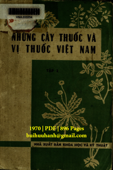 Những Cây Thuốc Và Vị Thuốc Việt Nam Tập 2 (NXB Khoa Học Kỹ Thuật 1970) - Đỗ Tất Lợi, 896 Trang