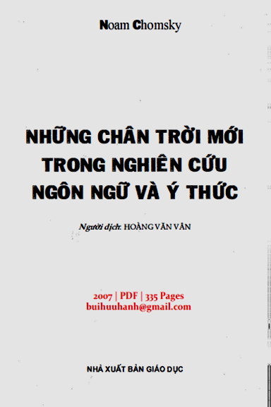 Những Chân Trời Mới Trong Nghiên Cứu Ngôn Ngữ Và Ý Thức (NXB Giáo Dục 2007) - Noam Chomsky 335 Trang