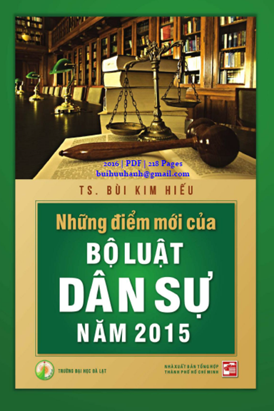 Những Điểm Mới Của Bộ Luật Dân Sự Năm 2015 (NXB Tổng Hợp 2016) - Bùi Kim Hiếu, 218 Trang