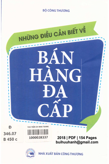 Những Điều Cần Biết Về Bán Hàng Đa Cấp (NXB Công Thương 2018) - Vũ Thúy Vinh, 154 Trang