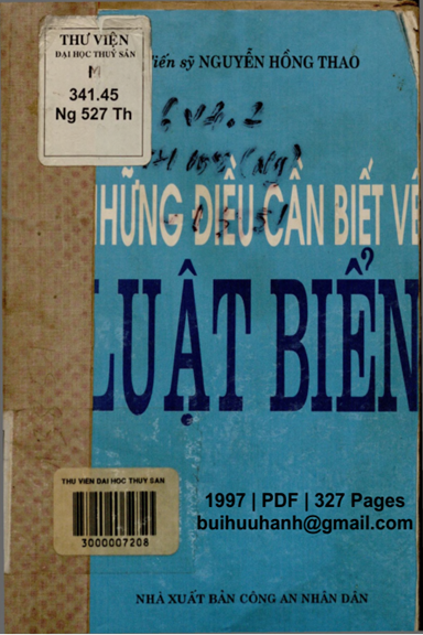 Những Điều Cần Biết Về Luật Biển (NXB Công An 1997) - Nguyễn Hồng Thao, 327 Trang