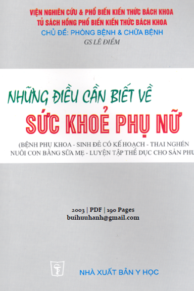 Những Điều Cần Biết Về Sức Khỏe Phụ Nữ (NXB Y Học 2003) - Lê Điềm, 190 Trang