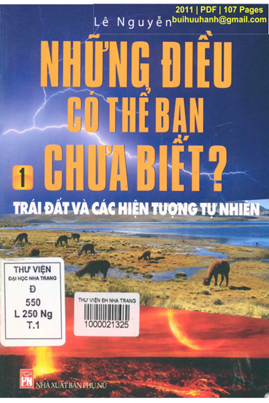 Những Điều Có Thể Bạn Chưa Biết Tập 1-Trái Đất Và Các Hiện Tượng Tự Nhiên - Lê Nguyễn, 107 Trang