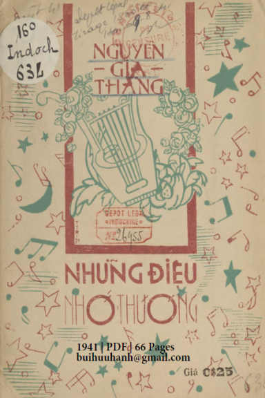 Những Điệu Nhớ Thương (NXB Hương Sơn 1941) - Nguyễn Gia Thắng, 66 Trang