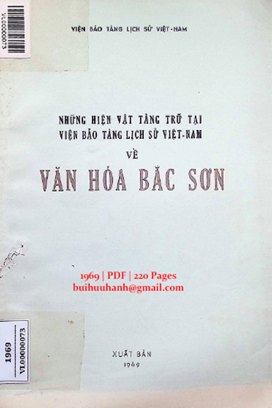 Những Hiện Vật Tàng Trữ Tại Viện Bảo Tàng Lịch Sử Việt Nam Về Văn Hóa Bắc Sơn - Phạm Văn Kỉnh