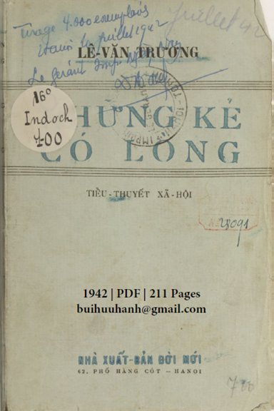 Những Kẻ Có Lòng (NXB Đời Mới 1942) - Lê Văn Trương, 211 Trang