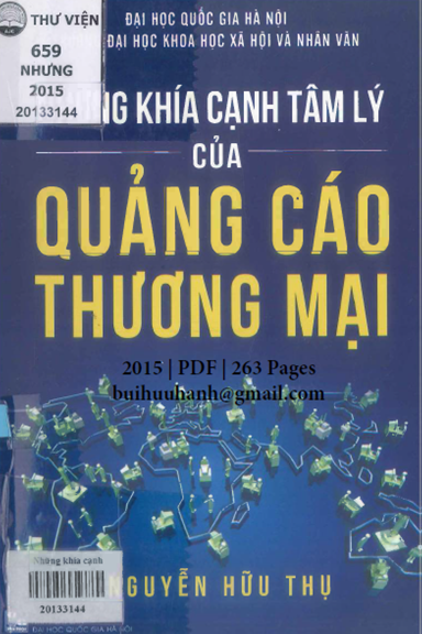 Những Khía Cạnh Tâm Lý Của Quảng Cáo Thương Mại (NXB Đại Học Quốc Gia 2015) - Nguyễn Hữu Thụ, 263 Tr