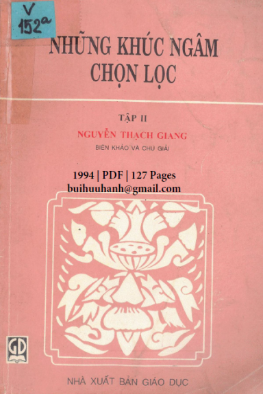 Những Khúc Ngâm Chọn Lọc Tập 2 (NXB Giáo Dục 1994) - Nguyễn Thạch Giang, 127 Trang