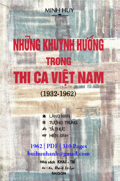 Những Khuynh Hướng Trong Thi Ca Việt Nam 1932-1962 (NXB Khai Trí 1962) - Minh Huy, 310 Trang