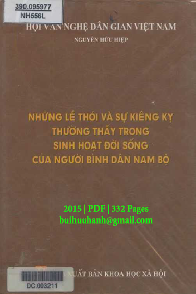 Những Lề Thói Và Sự Kiêng Kỵ Thường Thấy Trong Sinh Hoạt Đời Sống Của Người Bình Dân Nam Bộ
