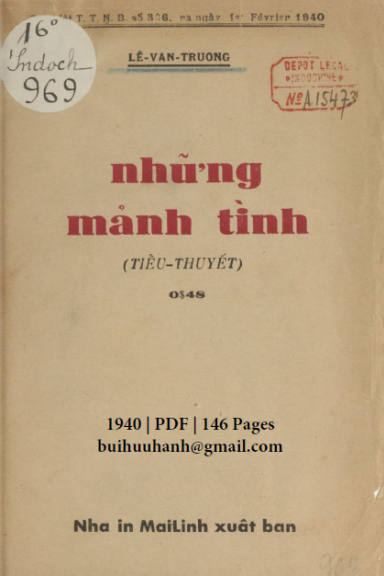 Những Mảnh Tình (NX Mai Lĩnh 1940) - Lê Văn Trương, 146 Trang