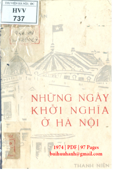 Những Ngày Khởi Nghĩa Ở Hà Nội (NXB Thanh Niên 1974) - Lê Hồng Lân, 97 Trang
