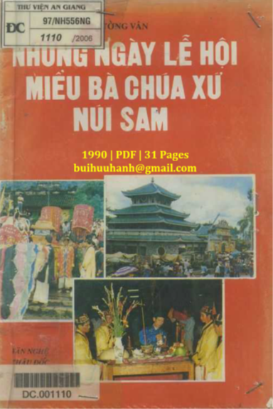 Những Ngày Lễ Hội Miếu Bà Chúa Xứ Núi Sam (NXB Văn Nghệ 1990) - Tường Vân, 31 Trang