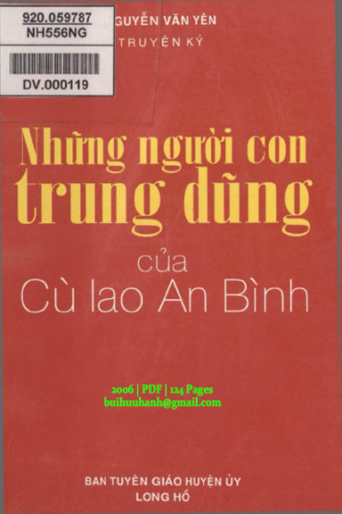Những Người Con Trung Dũng Của Cù Lao An Bình (NXB Long Hồ 2006) - Nguyễn Văn Yên, 124 Trang
