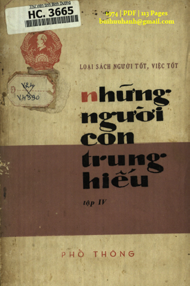 Những Người Con Trung Hiếu Tập 4 (NXB Phổ Thông 1974) - Hoàng Đạo Chúc, 113 Trang