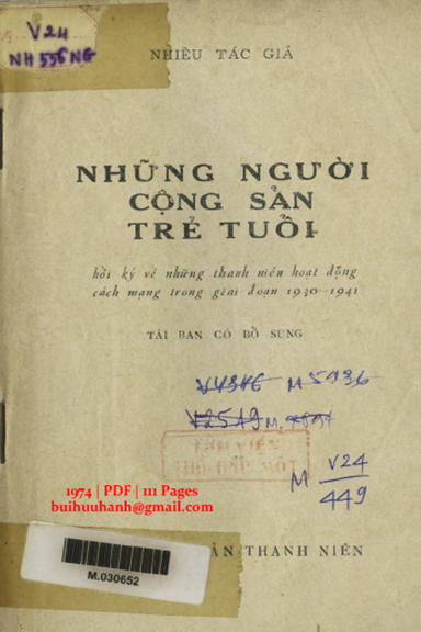 Những Người Cộng Sản Trẻ Tuổi (NXB Thanh Niên 1974) - Văn Tùng, 111 Trang