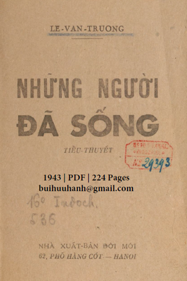 Những Người Đã Sống (NXB Đời Mới 1943) - Lê Văn Trương, 224 Trang