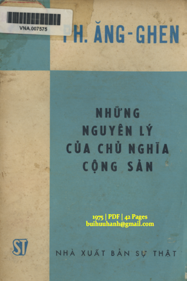 Những Nguyên Lý Của Chủ Nghĩa Cộng Sản (NXB Sự Thật 1975) - Ph. Ăngghen, 42 Trang