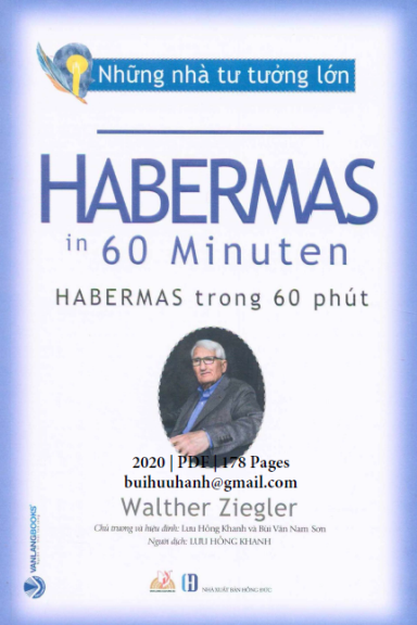 Những Nhà Tư Tưởng Lớn-Habermas Trong 60 Phút (NXB Hồng Đức 2020) - Walther Ziegler, 178 Trang
