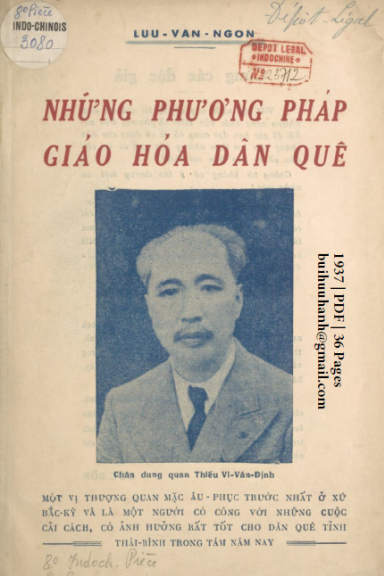 Những Phương Pháp Giáo Hóa Dân Quê (NXB Lê Cường 1937) - Lưu Văn Ngôn, 36 Trang