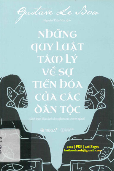 Những Quy Luật Tâm Lý Về Sự Tiến Hóa Của Các Dân Tộc (NXB Thế Giới 2019) - Gustave Le Bon, 226 Trang