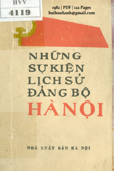 Những Sự Kiện Lịch Sử Đảng Bộ Hà Nội Tập 1 (NXB Hà Nội 1982) - Nhiều Tác Giả, 122 Trang