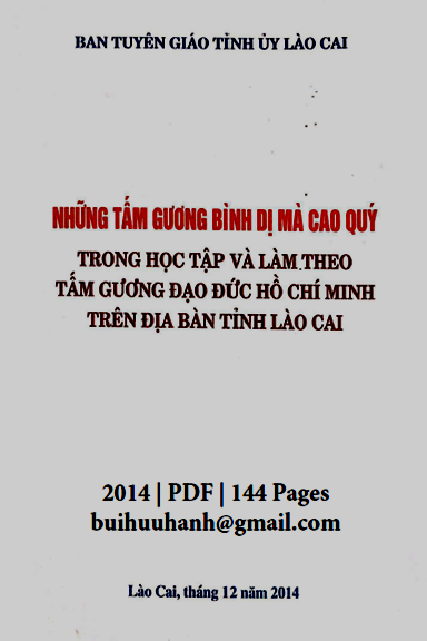 Những Tấm Gương Bình Dị Mà Cao Quý (NXB Lào Cai 2014) - Lê Hồng Anh, 144 Trang