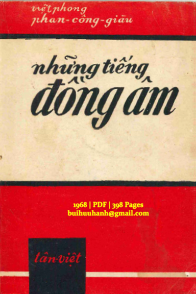 Những Tiếng Đồng Âm (NXB Tân Việt 1968) - Phan Công Giàu, 398 Trang
