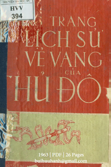 Những Trang Lịch Sử Vẻ Vang Của Thủ Đô (NXB Hà Nội 1963) - Nhiều Tác Giả, 26 Trang