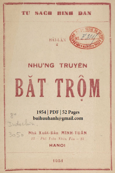 Những Truyện Bắt Trộm (NXB Minh Tuân 1954) - Hải Lân, 52 Trang