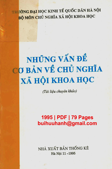 Những Vấn Đề Cơ Bản Về Chủ Nghĩa Xã Hội Khoa Học (NXB Thống Kê 1995) - Trần Văn Sinh, 79 Trang