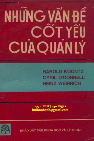 Những Vấn Đề Cốt Yếu Của Quản Lý Tập 1 (NXB Khoa Học Kỹ Thuật 1992) - Harold Koontz, 430 Trang
