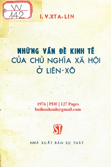 Những Vấn Đề Kinh Tế Của Chủ Nghĩa Xã Hội Ở Liên Xô (NXB Sự Thật 1976) - Joseph Stalin, 127 Trang