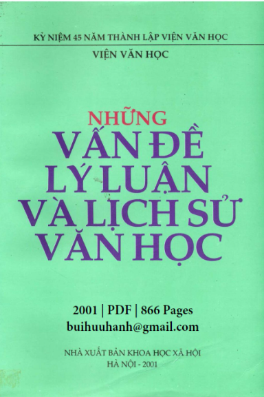 Những Vấn Đề Lý Luận Và Lịch Sử Văn Học (NXB Khoa Học Xã Hội 2001) - Hà Minh Đức, 866 Trang