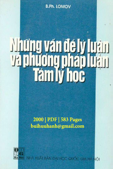 Những Vấn Đề Lý Luận Và Phương Pháp Luận Tâm Lý Học (NXB Đại Học Quốc Gia 2000) - Nguyễn Đức Hưởng