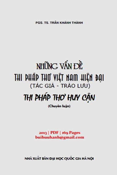 Những Vấn Đề Thi Pháp Thơ Hiện Đại (NXB Đại Học Quốc Gia 2013) - Trần Khánh Thành, 169 Trang