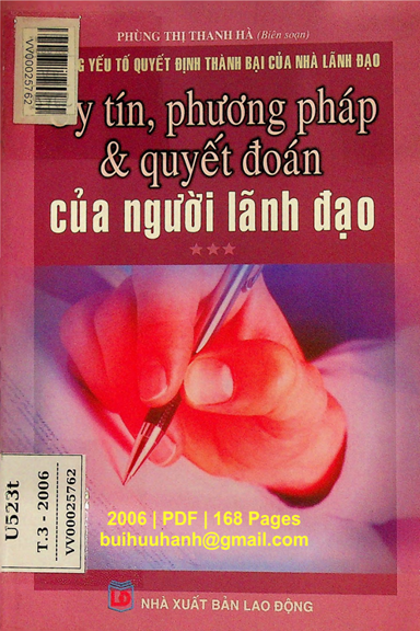 Những Yếu Tố Quyết Định Thành Bại Của Nhà Lãnh Đạo Tập 3 (NXB Lao Động 2006) - Phùng Thị Thanh Hà