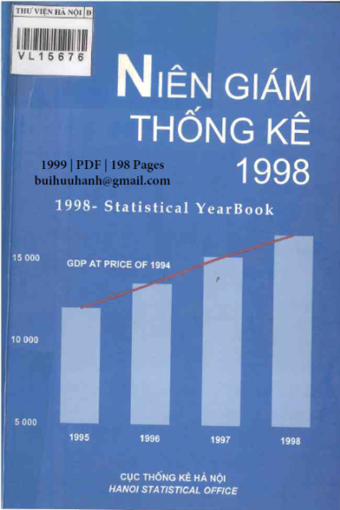 Niên Giám Thống Kê Hà Nội 1998 (NXB Thống Kê 1999) - Cục Thống Kê, 198 Trang
