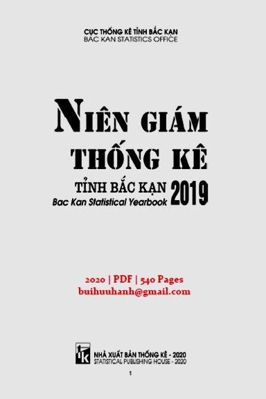 Niên Giám Thống Kê Tỉnh Bắc Kạn 2019 (NXB Thống Kê 2020) - Đỗ Văn Chiến, 540 Trang