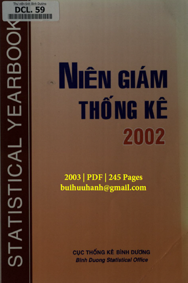 Niên Giám Thống Kế Tỉnh Bình Dương 2002 (NXB Thống Kê 2003) - Lý Thanh Điểu, 245 Trang