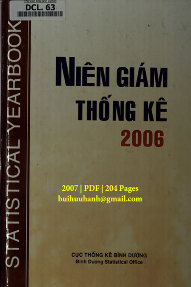 Niên Giám Thống Kế Tỉnh Bình Dương 2006 (NXB Thống Kê 2007) - Lý Thanh Điểu, 204 Trang