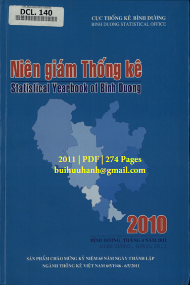 Niên Giám Thống Kế Tỉnh Bình Dương 2010 (NXB Thống Kê 2011) - Võ Công Thành, 274 Trang