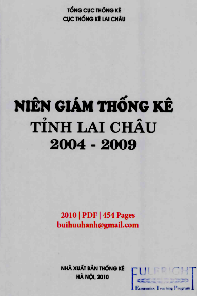 Niên Giám Thống Kê Tỉnh Lai Châu 2004-2009 (NXB Thống Kê 2010) - Trần Hữu Thực, 454 Trang