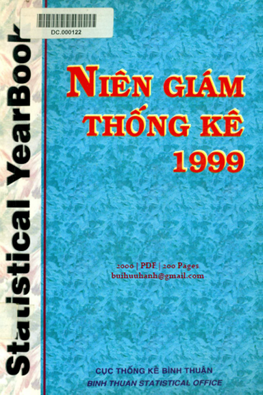 Niên Giám Thống Kê Tỉnh Ninh Thuận 1999 (NXB Thống Kê 2000) - Nguyễn Đình Sinh, 200 Trang