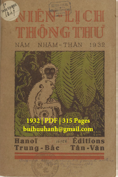 Niên Lịch Thông Thư (NXB Trung Bắc Tân Văn 1932) - Nhiều Tác Giả, 315 Trang