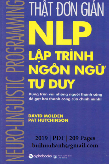 NLP Lập Trình Ngôn Ngữ Tư Duy (NXB Lao Động 2019) - David Molden, 209 Trang