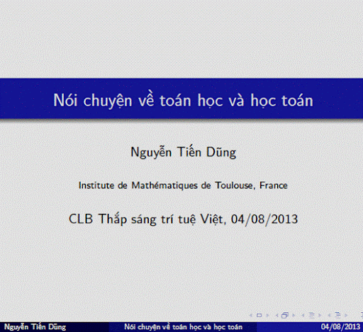 Nói Chuyện Về Toán Học Và Học Toán - Nguyễn Tiến Dũng, 30 Trang