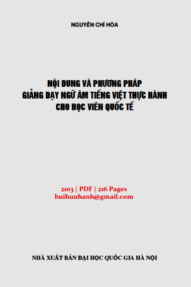 Nội Dung Và Phương Pháp Giảng Dạy Ngữ Âm Tiếng Việt Thực Hành Cho Học Viên Quốc Tế - Nguyễn Chí Hòa