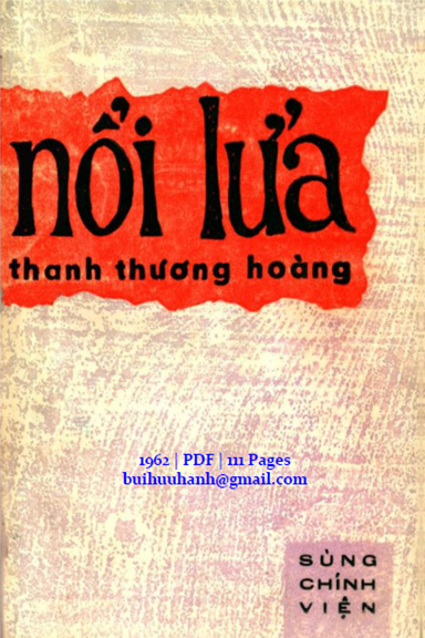 Nổi Lửa (NXB Sùng Chính Viện 1962) - Thanh Thương Hoàng, 111 Trang