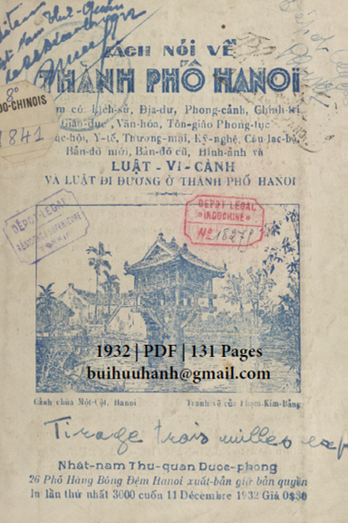 Nói Về Thành Phố Hà Nội (NXB Nhật Nam 1932) -  Nhiều Tác Giả, 131 Trang